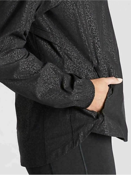 Athleta Jackets & Blazers - ATHLETA Running Free Printed Jacket Black Cosmos Hooded Running XL